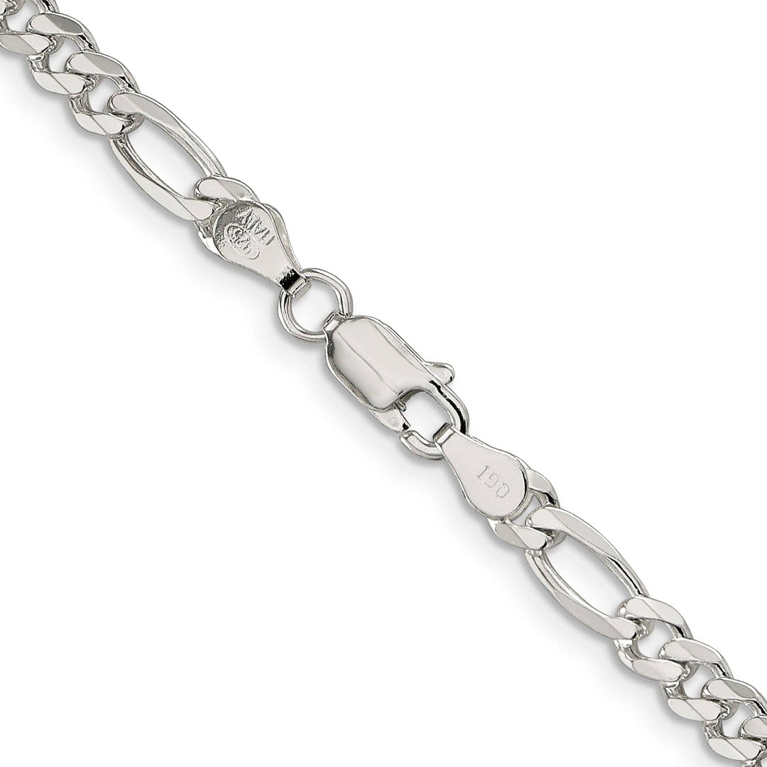 Lovely Rita's Bracelets Silver 4.75-mm Solid Pave Flat Figaro Chain