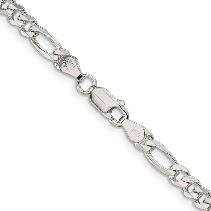 Lovely Rita's Bracelets Silver 4.75-mm Solid Pave Flat Figaro Chain