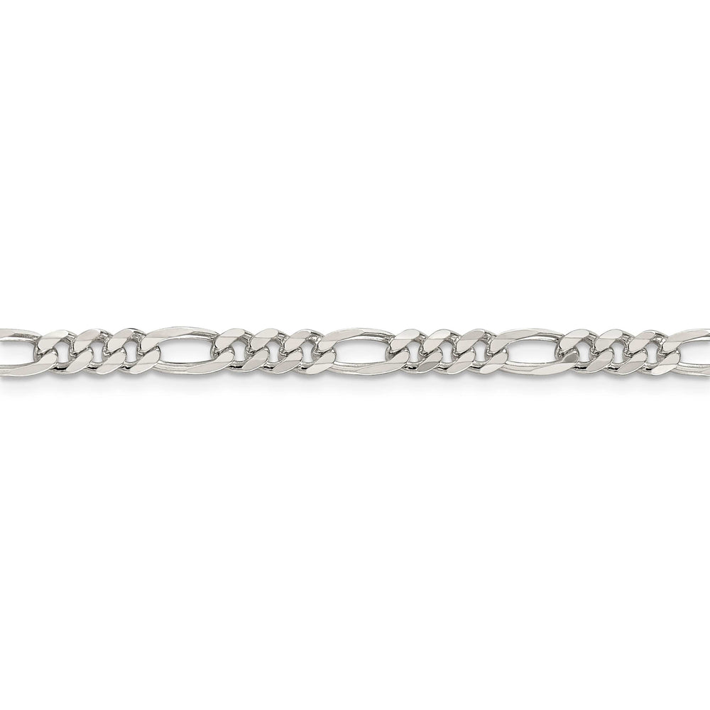 Lovely Rita's Bracelets Silver 4.75-mm Solid Pave Flat Figaro Chain