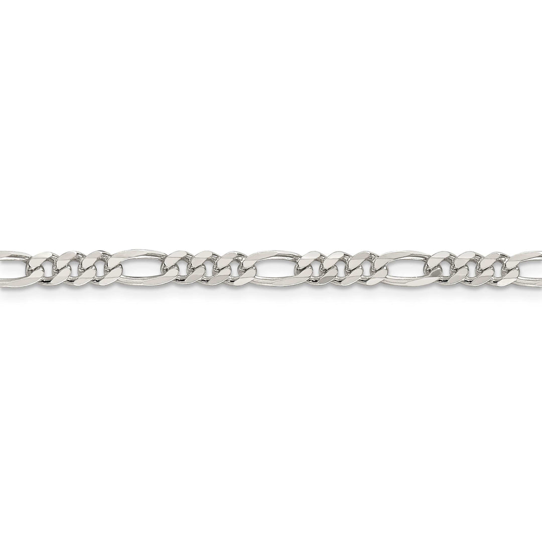 Lovely Rita's Bracelets Silver 4.75-mm Solid Pave Flat Figaro Chain