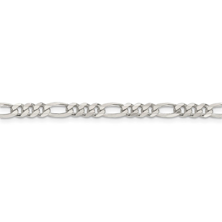 Lovely Rita's Bracelets Silver 4.75-mm Solid Pave Flat Figaro Chain