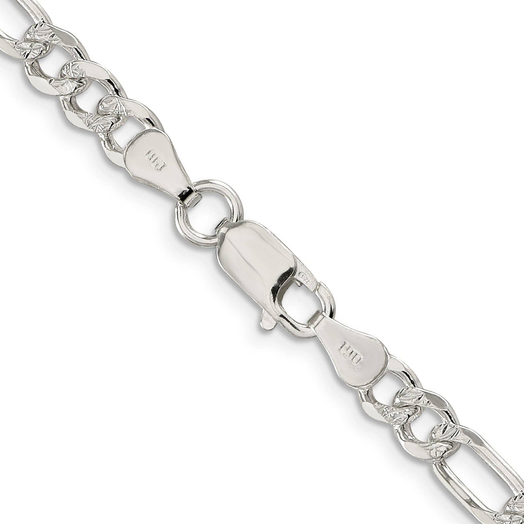 Lovely Rita's Bracelets Silver 5.50-mm Solid Pave Flat Figaro Chain