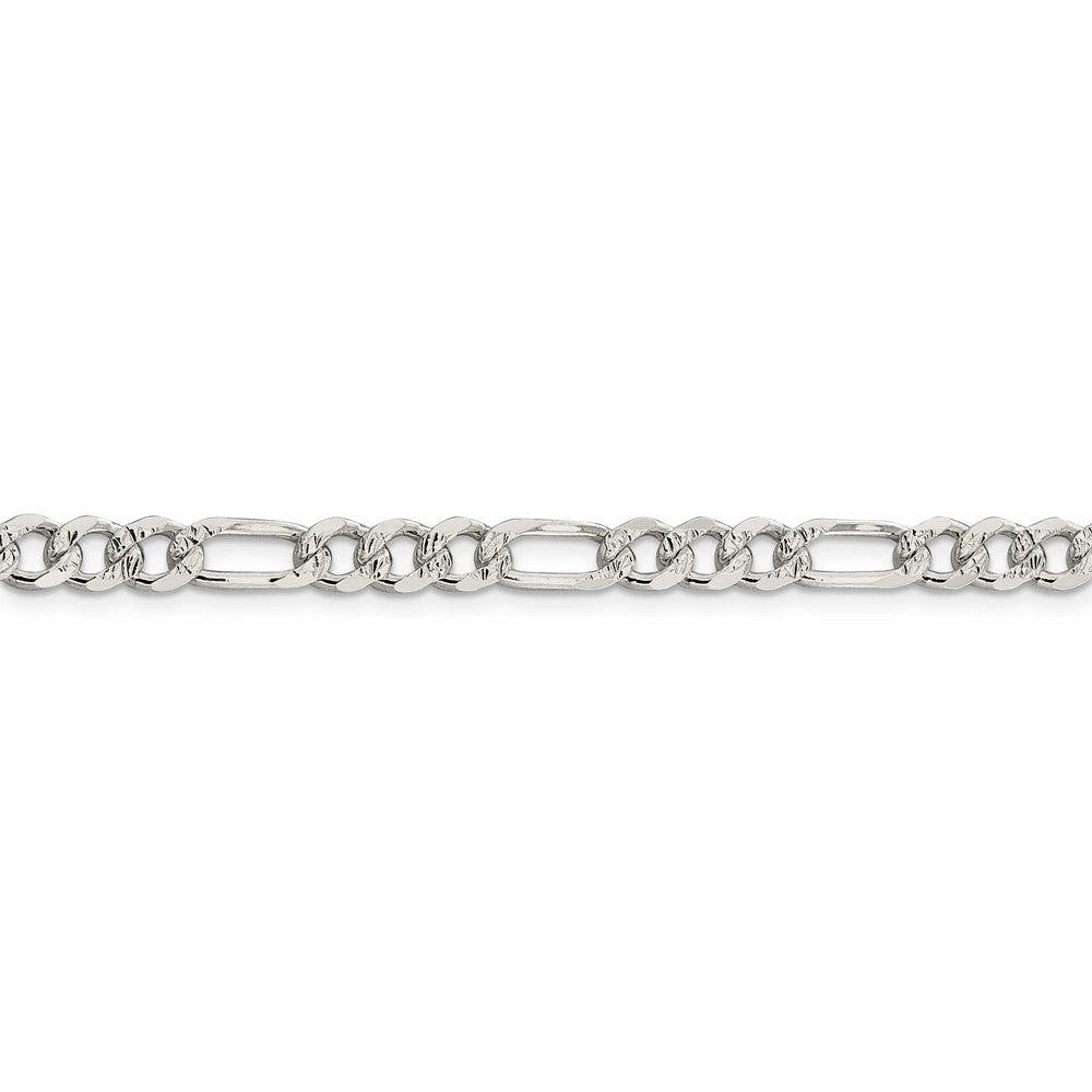 Lovely Rita's Bracelets Silver 5.50-mm Solid Pave Flat Figaro Chain