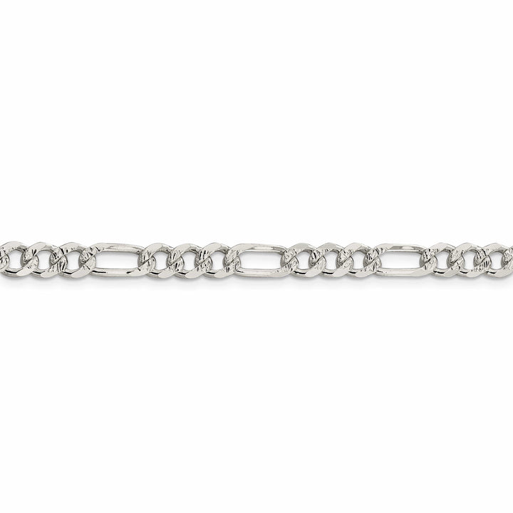 Lovely Rita's Bracelets Silver 5.50-mm Solid Pave Flat Figaro Chain