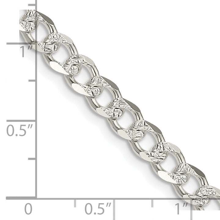 Lovely Rita's Bracelets Silver 5.50-mm Solid Pave Link Curb Chain