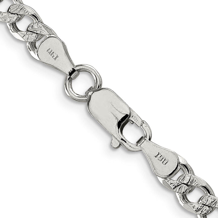 Lovely Rita's Bracelets Silver 5.50-mm Solid Pave Link Curb Chain