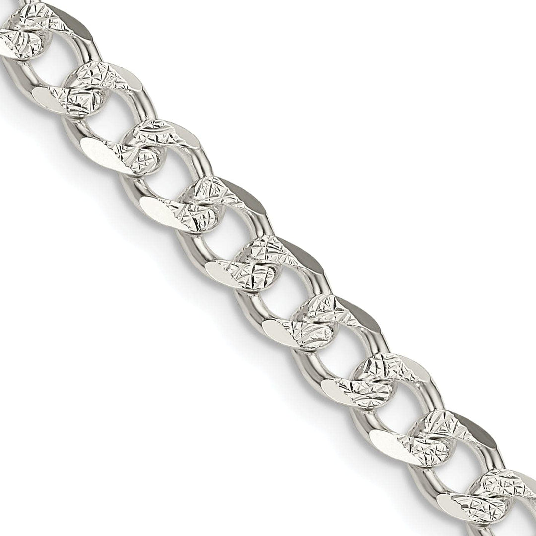 Lovely Rita's Bracelets Silver 5.50-mm Solid Pave Link Curb Chain