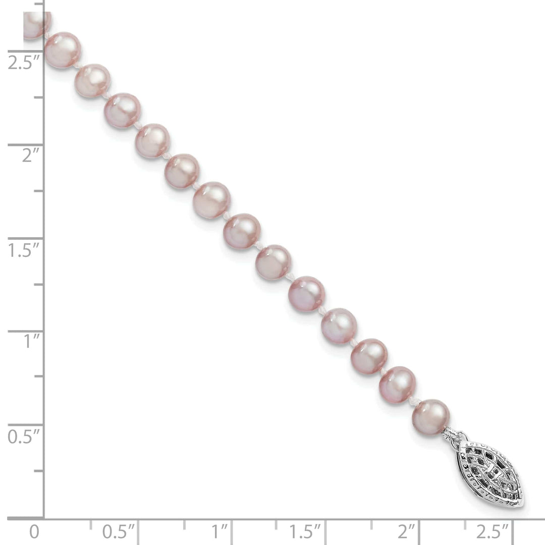 Lovely Rita's Bracelets Silver 5-6mm Purple Fresh Water Pearl Bracelet