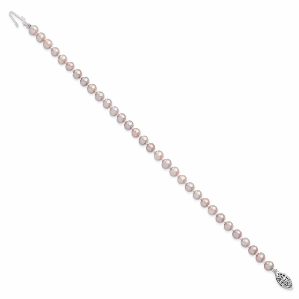Lovely Rita's Bracelets Silver 5-6mm Purple Fresh Water Pearl Bracelet
