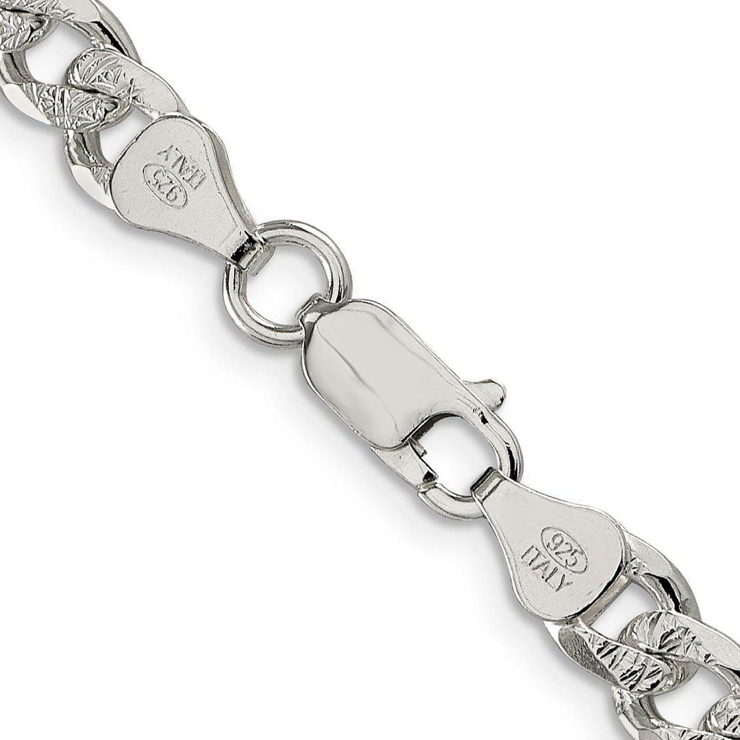 Lovely Rita's Bracelets Silver 7.00-mm Solid Pave Link Curb Chain