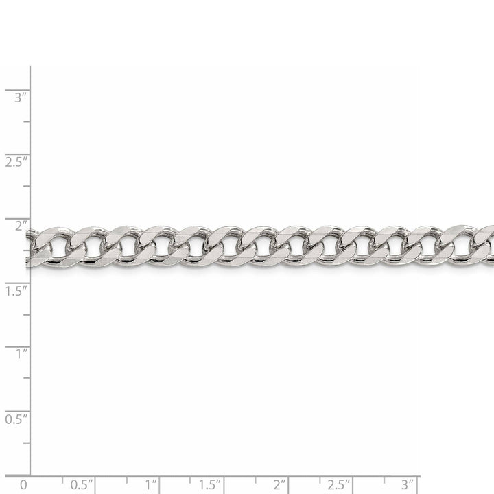 Lovely Rita's Bracelets Silver 8.00-mm Solid Pave Link Curb Chain