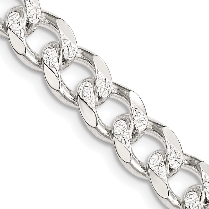 Lovely Rita's Bracelets Silver 8.00-mm Solid Pave Link Curb Chain