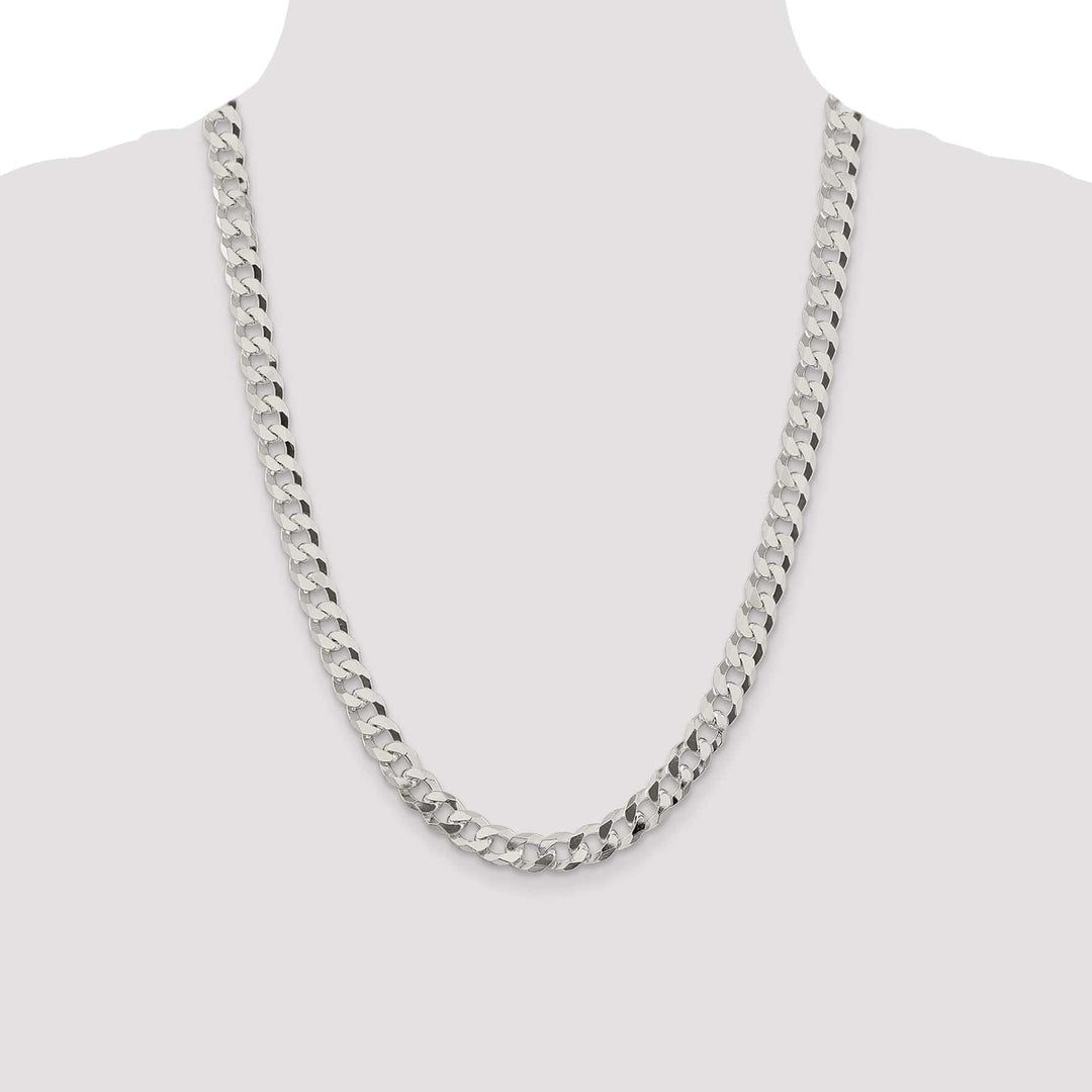 Lovely Rita's Bracelets Silver 8.50-mm Solid Beveled Link Curb Chain