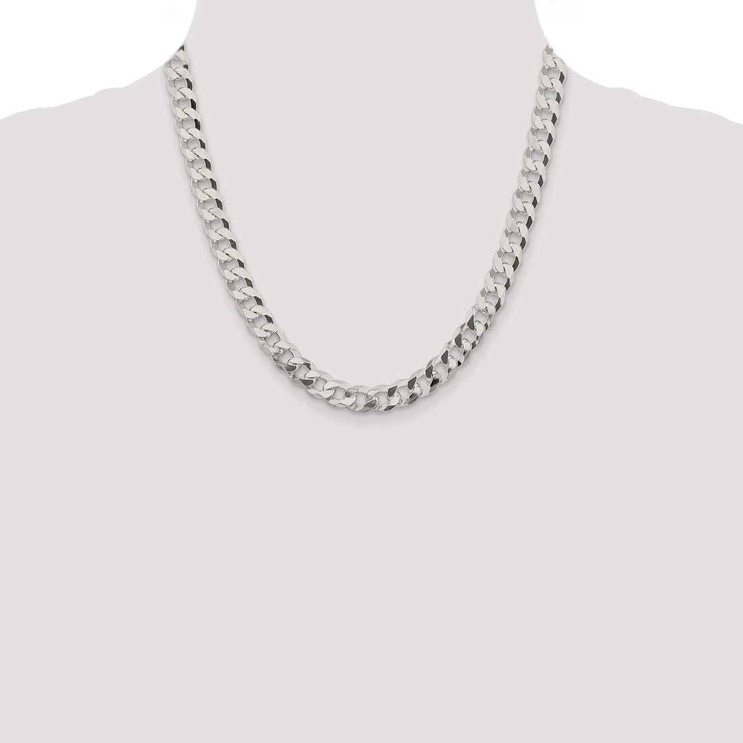 Lovely Rita's Bracelets Silver 8.50-mm Solid Beveled Link Curb Chain