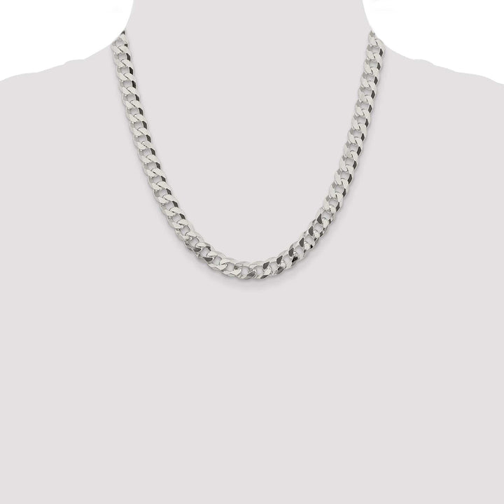 Lovely Rita's Bracelets Silver 8.50-mm Solid Beveled Link Curb Chain