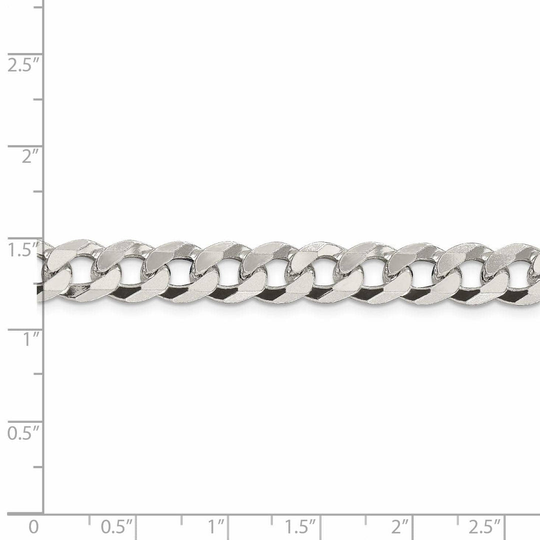 Lovely Rita's Bracelets Silver 8.50-mm Solid Beveled Link Curb Chain