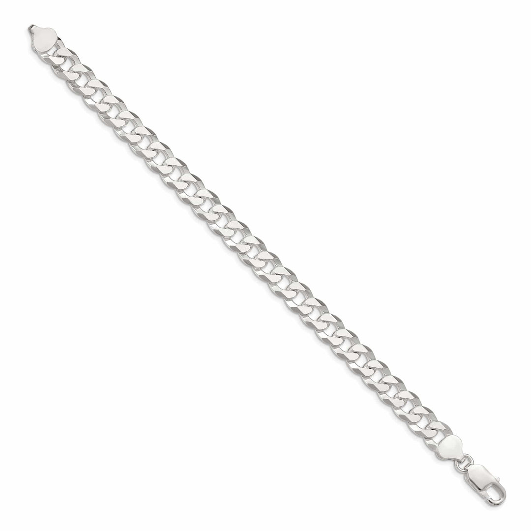 Lovely Rita's Bracelets Silver 8.50-mm Solid Beveled Link Curb Chain