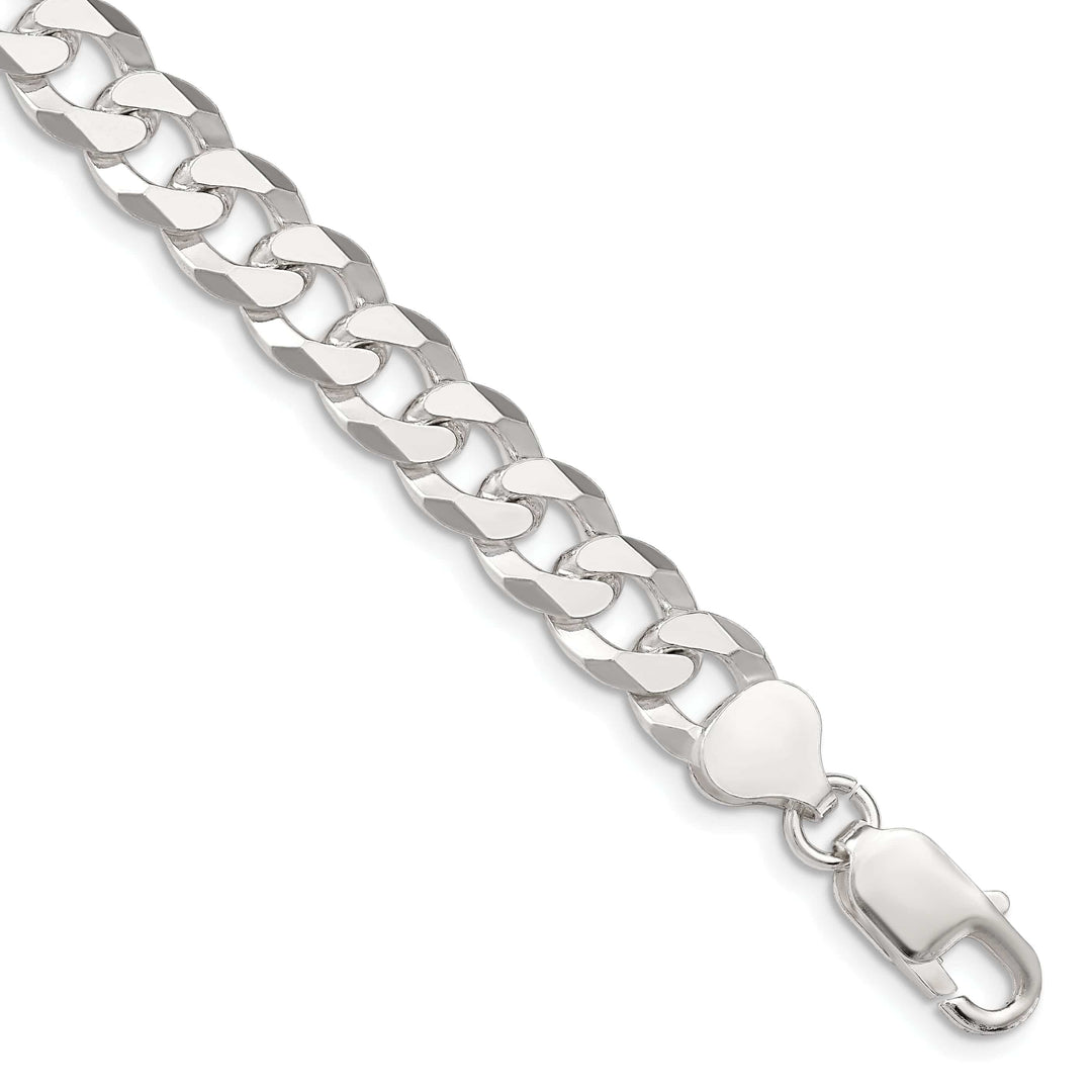 Lovely Rita's Bracelets Silver 8.50-mm Solid Beveled Link Curb Chain
