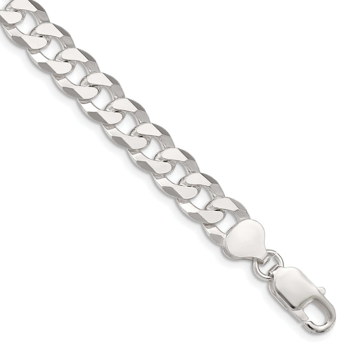 Lovely Rita's Bracelets Silver 8.50-mm Solid Beveled Link Curb Chain