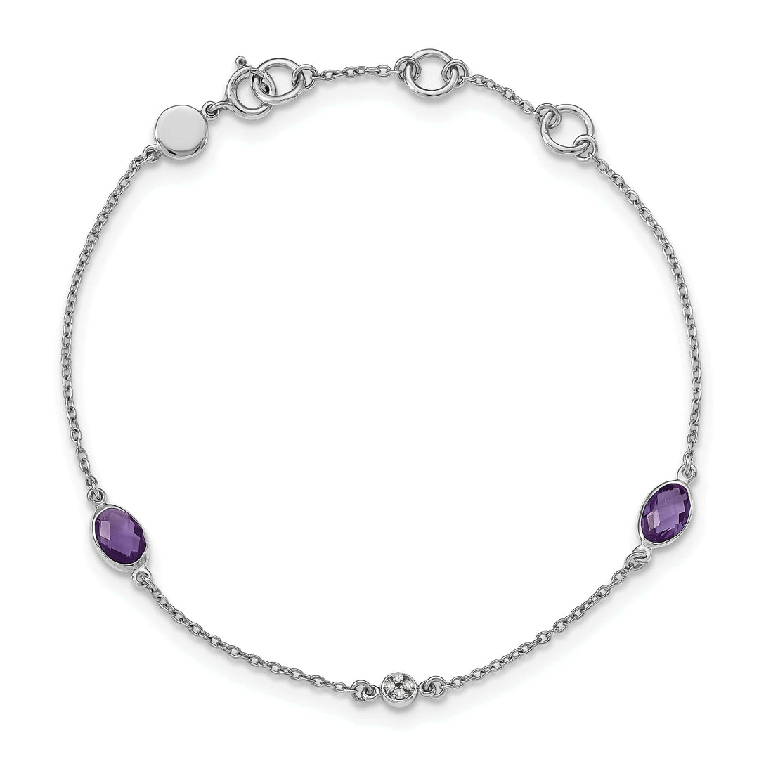 Lovely Rita's Bracelets Silver Amethyst Gemstone Diamond Bracelet