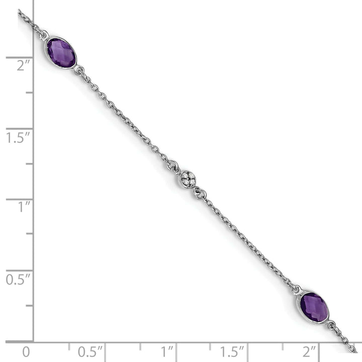 Lovely Rita's Bracelets Silver Amethyst Gemstone Diamond Bracelet