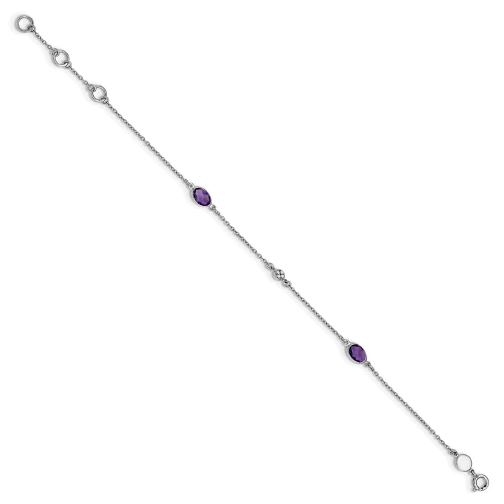 Lovely Rita's Bracelets Silver Amethyst Gemstone Diamond Bracelet