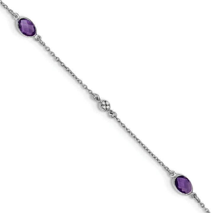 Lovely Rita's Bracelets Silver Amethyst Gemstone Diamond Bracelet