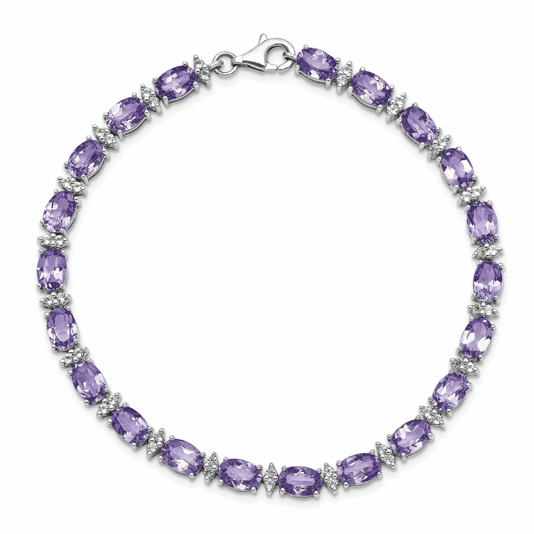 Lovely Rita's Bracelets Silver Amethyst White Topaz Gemstone Bracelet