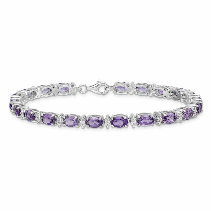 Lovely Rita's Bracelets Silver Amethyst White Topaz Gemstone Bracelet
