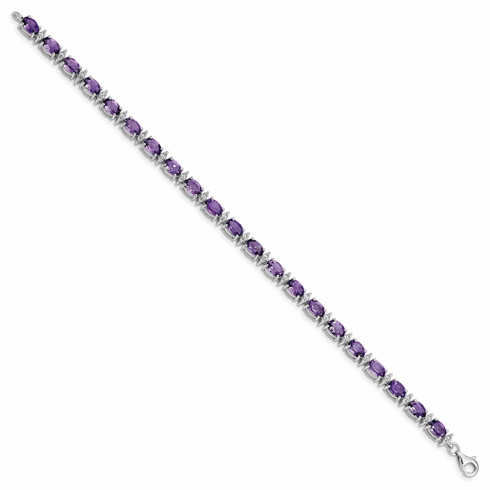 Lovely Rita's Bracelets Silver Amethyst White Topaz Gemstone Bracelet