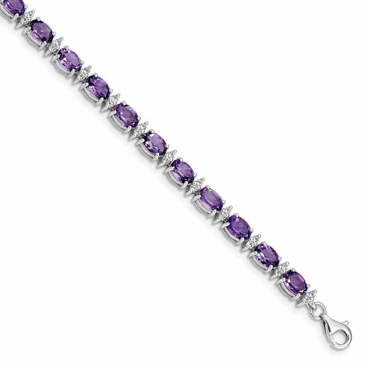 Lovely Rita's Bracelets Silver Amethyst White Topaz Gemstone Bracelet