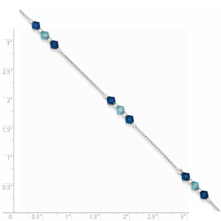 Lovely Rita's Bracelets Silver Aquamarine Capri Blue Glass Bead Bracelet