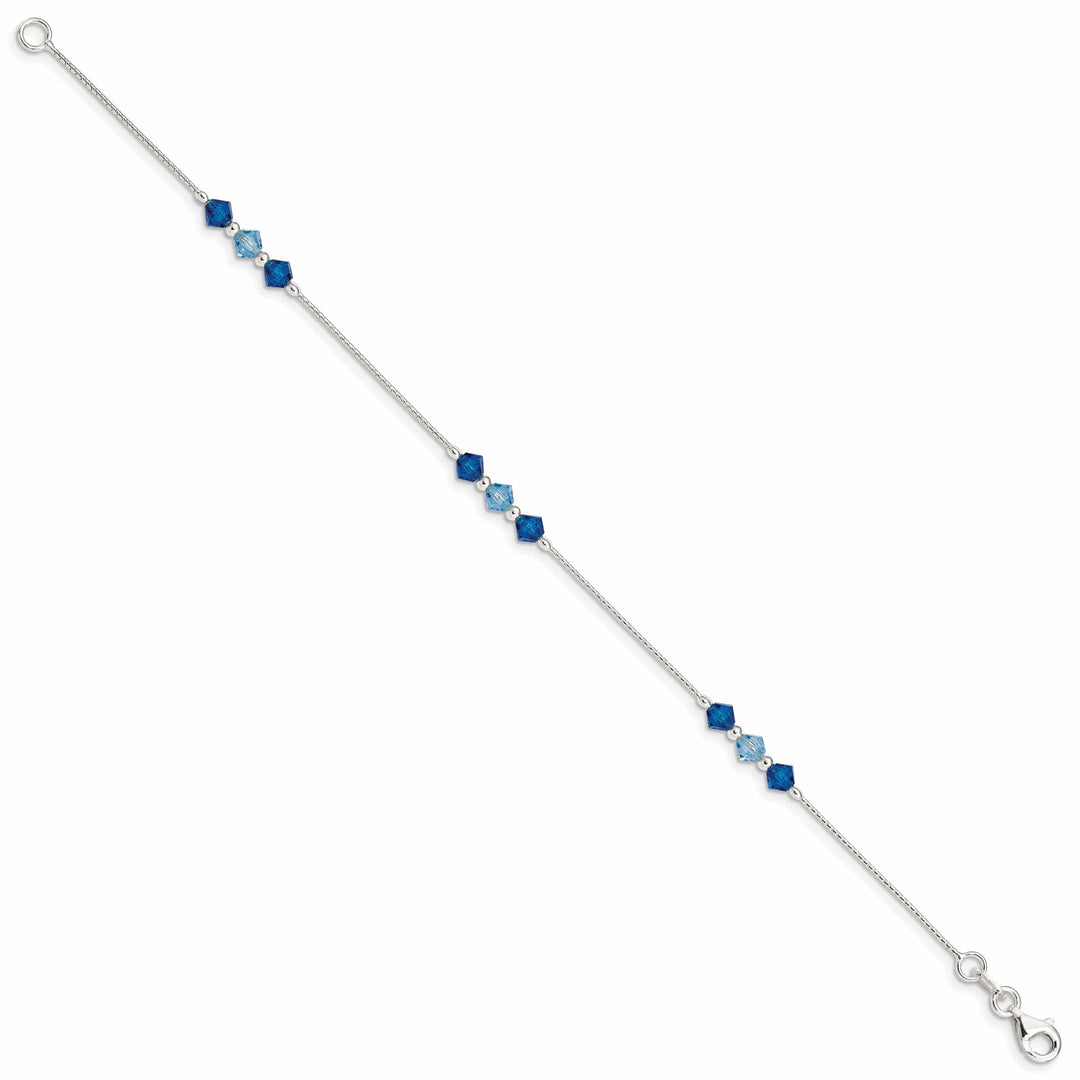 Lovely Rita's Bracelets Silver Aquamarine Capri Blue Glass Bead Bracelet