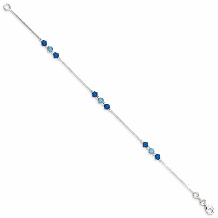 Lovely Rita's Bracelets Silver Aquamarine Capri Blue Glass Bead Bracelet