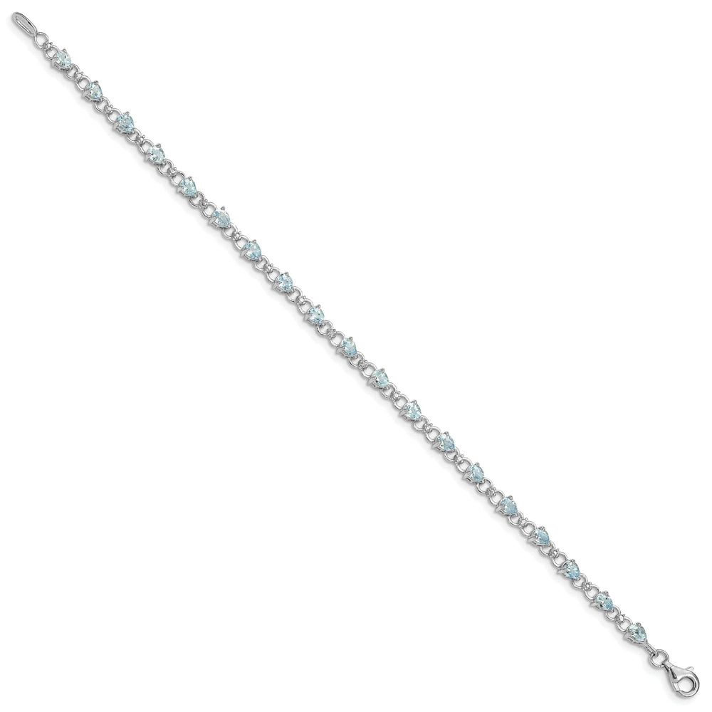 Lovely Rita's Bracelets Silver Aquamarine Gemstone Diamond Bracelet