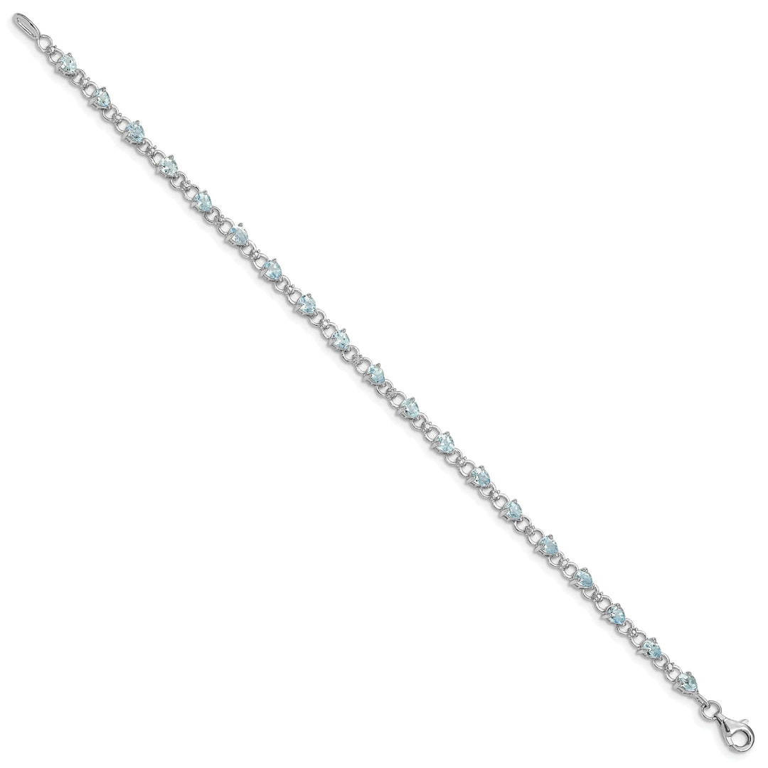 Lovely Rita's Bracelets Silver Aquamarine Gemstone Diamond Bracelet
