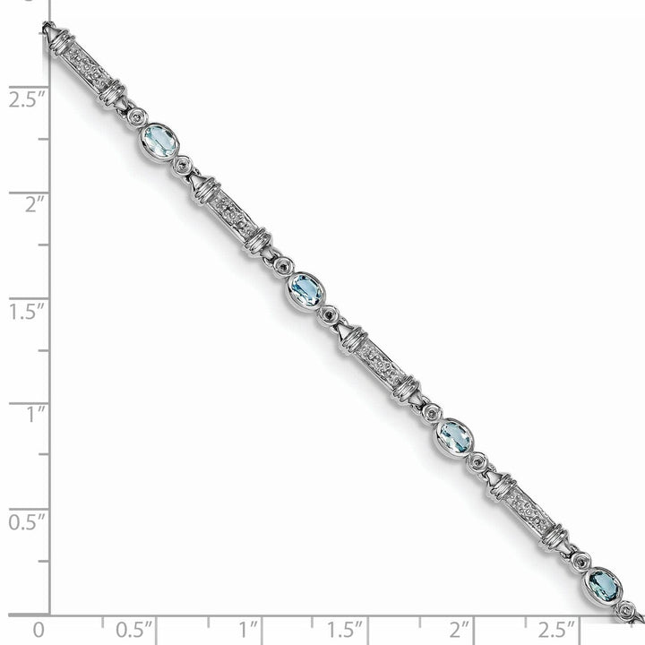 Lovely Rita's Bracelets Silver Aquamarine Gemstone Diamond Bracelet
