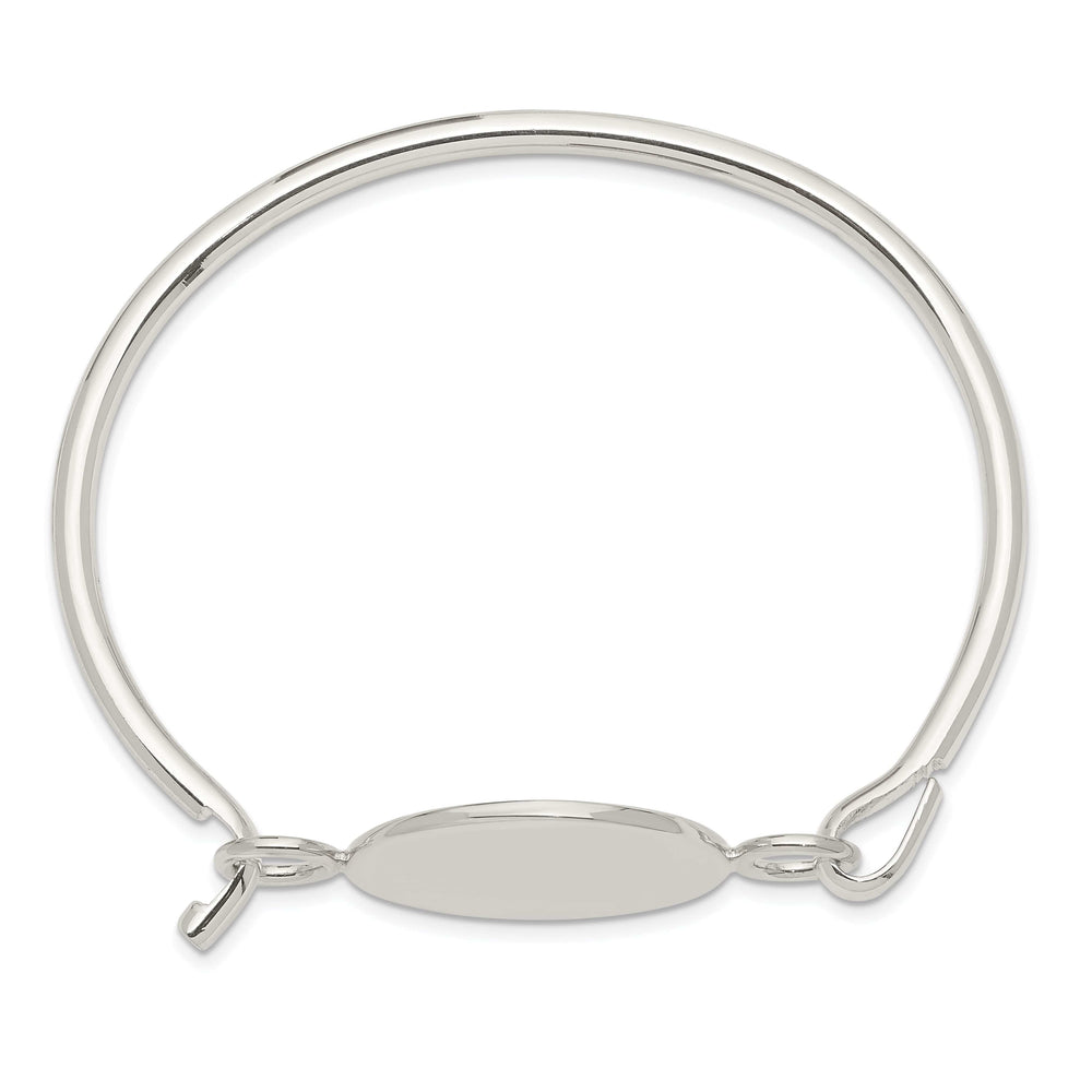 Lovely Rita's Bracelets Silver Bangle Flexible Round ID Plate Bracelet