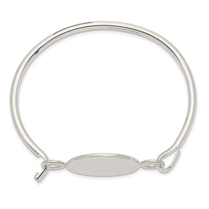 Lovely Rita's Bracelets Silver Bangle Flexible Round ID Plate Bracelet
