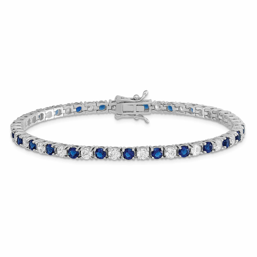 Lovely Rita's Bracelets Silver Blue and Clear Cubic Zirconia Bracelet