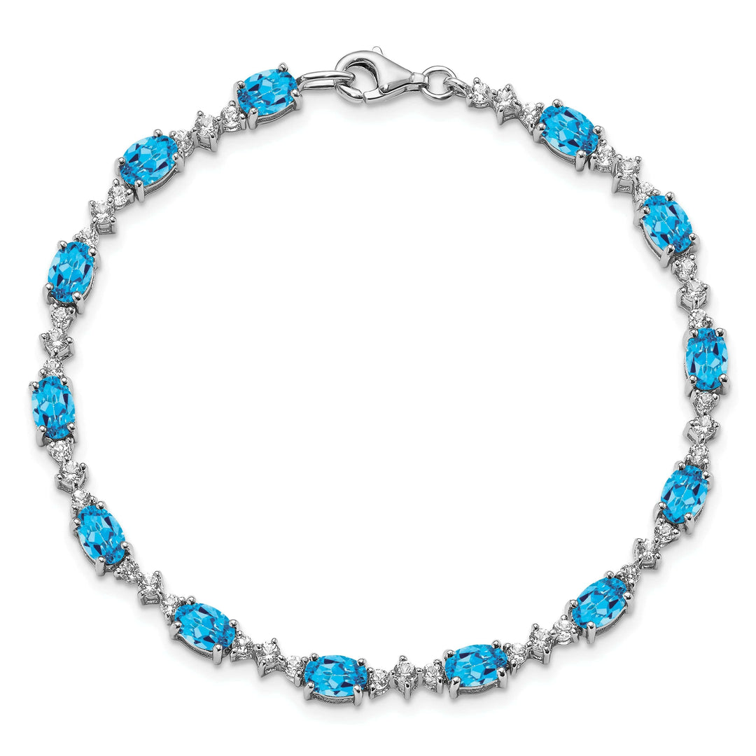 Lovely Rita's Bracelets Silver Blue Gemstone White Gemstone Bracelet