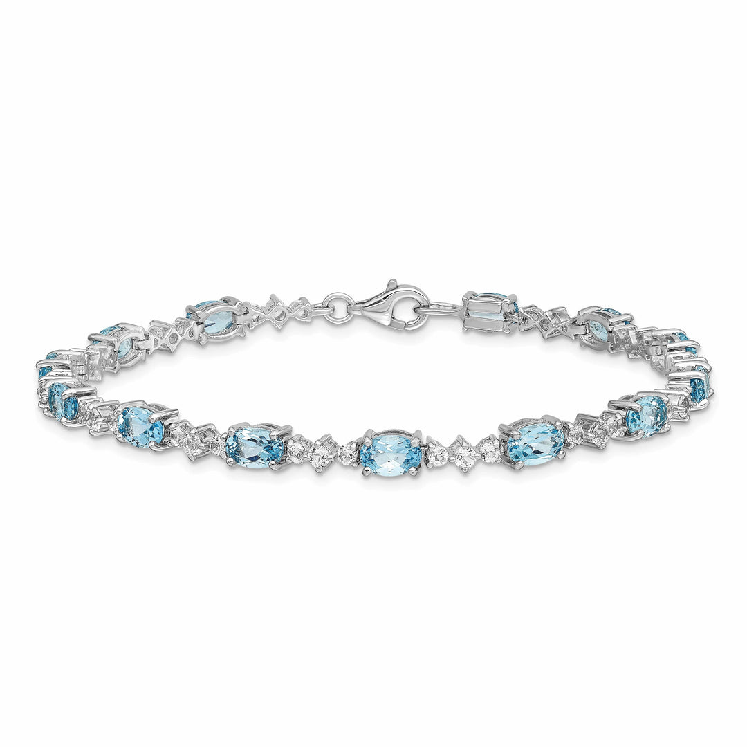 Lovely Rita's Bracelets Silver Blue Gemstone White Gemstone Bracelet