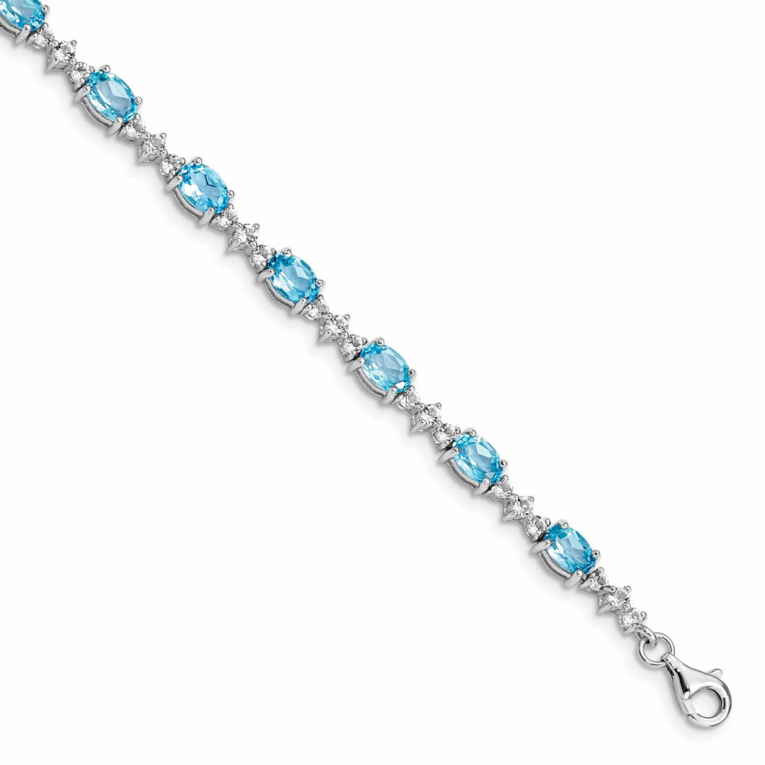 Lovely Rita's Bracelets Silver Blue Gemstone White Gemstone Bracelet