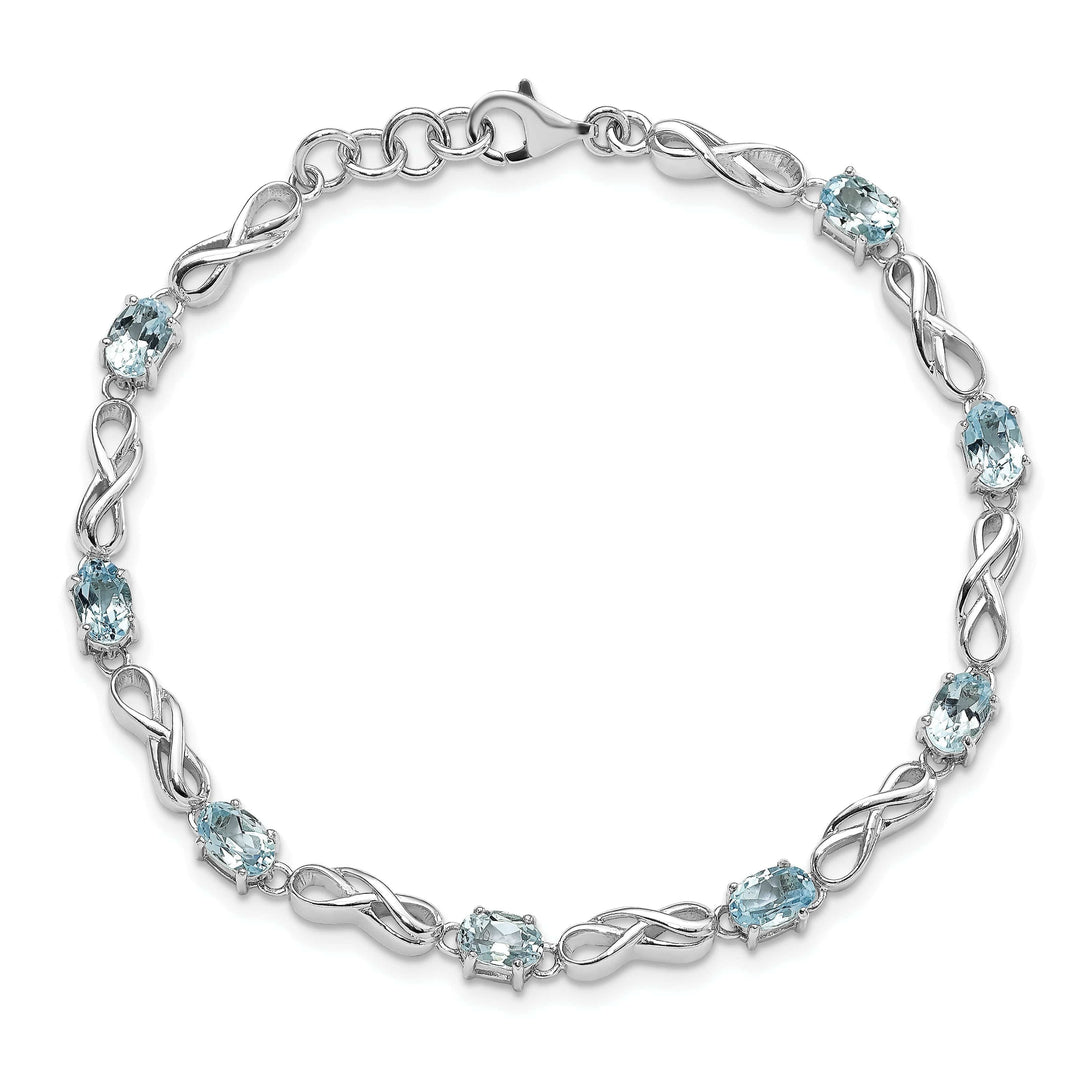 Lovely Rita's Bracelets Silver Blue Topaz Gemstone Figure 8 Bracelet