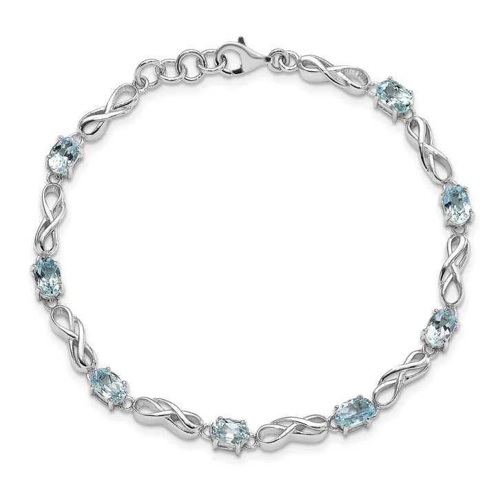 Lovely Rita's Bracelets Silver Blue Topaz Gemstone Figure 8 Bracelet
