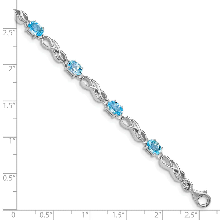 Lovely Rita's Bracelets Silver Blue Topaz Gemstone Figure 8 Bracelet