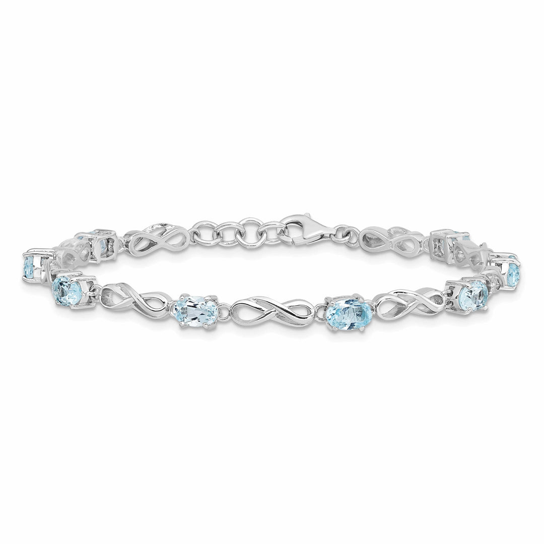 Lovely Rita's Bracelets Silver Blue Topaz Gemstone Figure 8 Bracelet