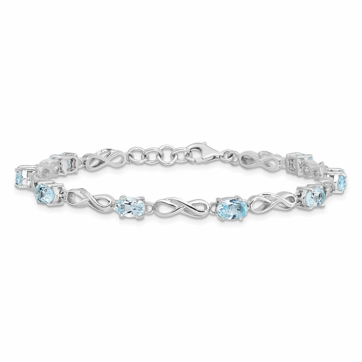 Lovely Rita's Bracelets Silver Blue Topaz Gemstone Figure 8 Bracelet