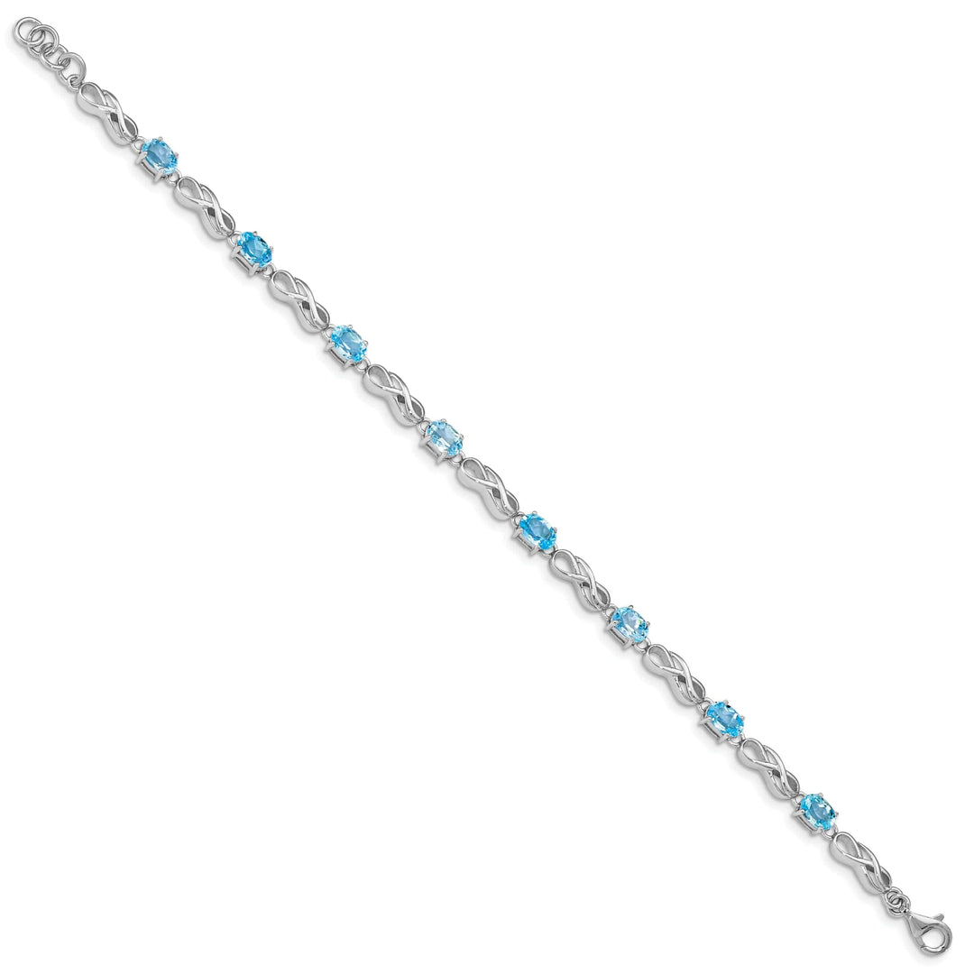 Lovely Rita's Bracelets Silver Blue Topaz Gemstone Figure 8 Bracelet
