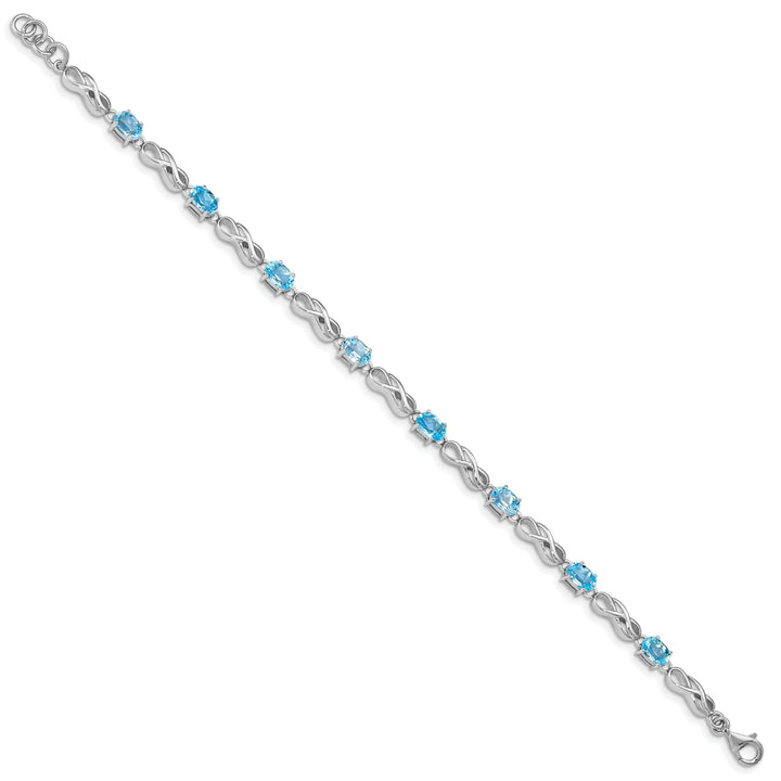 Lovely Rita's Bracelets Silver Blue Topaz Gemstone Figure 8 Bracelet